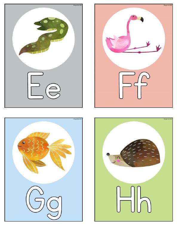 Animal Alphabet Watercolor Posters